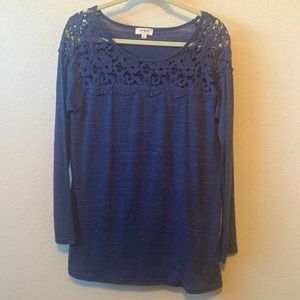 Denim Blue Crochet Top